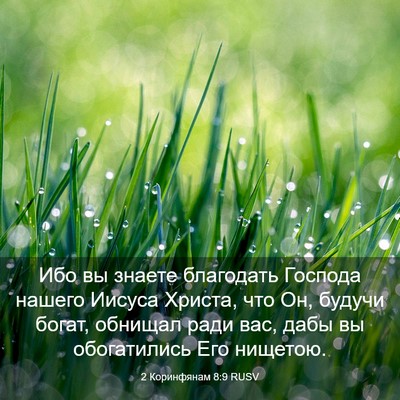 Picture 03 - 2 Коринфянам 8:9 RUSV - Ибо вы знаете благодать - Bible Verse Picture