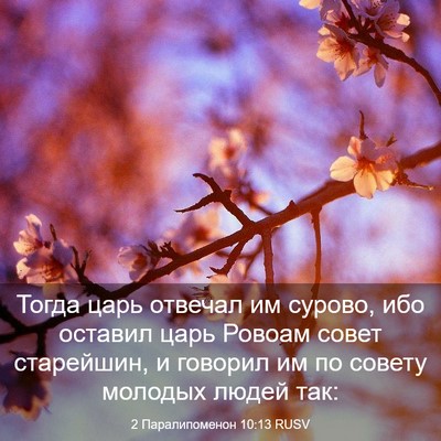 Picture 03 - 2 Паралипоменон 10:13 RUSV - Тогда царь отвечал им - Bible Verse Picture