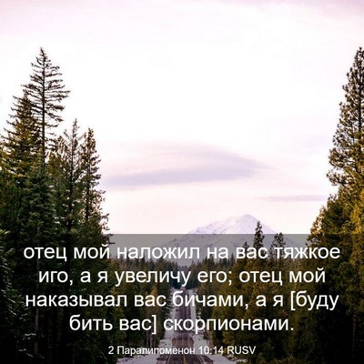 Picture 03 - 2 Паралипоменон 10:14 RUSV - отец мой наложил на вас - Bible Verse Picture