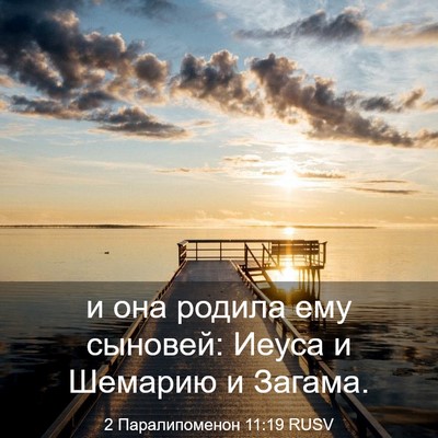 Picture 03 - 2 Паралипоменон 11:19 RUSV - и она родила ему сыновей: - Bible Verse Picture