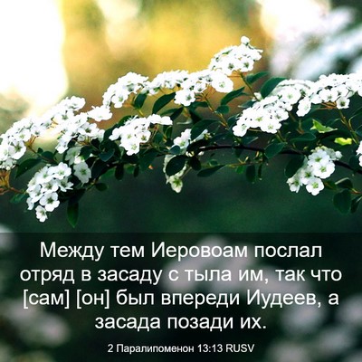 Picture 03 - 2 Паралипоменон 13:13 RUSV - Между тем Иеровоам послал - Bible Verse Picture