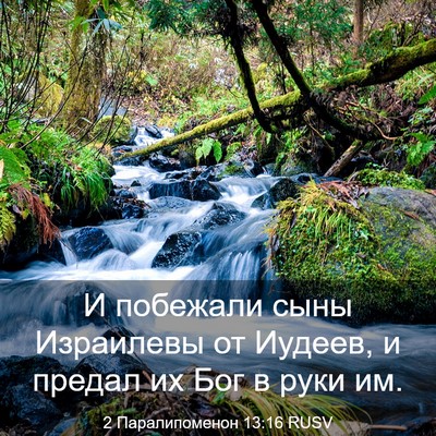 Picture 03 - 2 Паралипоменон 13:16 RUSV - И побежали сыны Израилевы - Bible Verse Picture