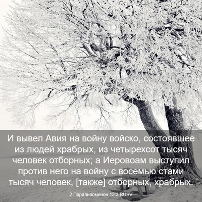 Picture 03 - 2 Паралипоменон 13:3 RUSV - И вывел Авия на войну - Bible Verse Picture