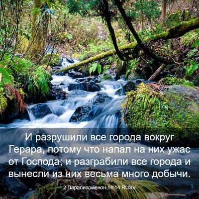 Picture 03 - 2 Паралипоменон 14:14 RUSV - И разрушили все города - Bible Verse Picture