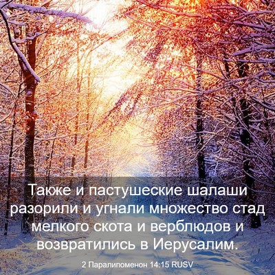 Picture 03 - 2 Паралипоменон 14:15 RUSV - Также и пастушеские шалаши - Bible Verse Picture