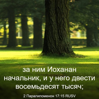 Picture 03 - 2 Паралипоменон 17:15 RUSV - за ним Иоханан начальник, и - Bible Verse Picture