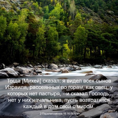 Picture 03 - 2 Паралипоменон 18:16 RUSV - Тогда [Михей] сказал: я - Bible Verse Picture