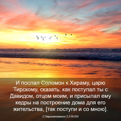 Picture 03 - 2 Паралипоменон 2:3 RUSV - И послал Соломон к Хираму, - Bible Verse Picture
