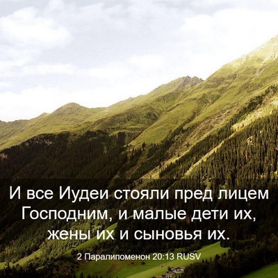 Picture 03 - 2 Паралипоменон 20:13 RUSV - И все Иудеи стояли пред - Bible Verse Picture