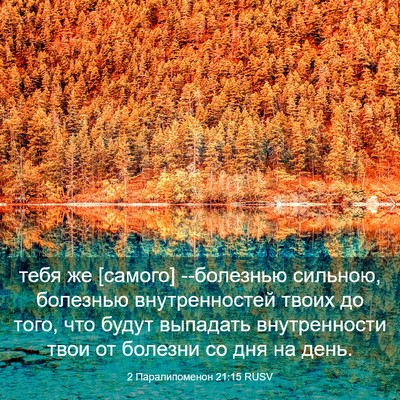 Picture 03 - 2 Паралипоменон 21:15 RUSV - тебя же [самого] --болезнью - Bible Verse Picture