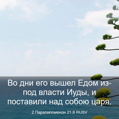 Picture 03 - 2 Паралипоменон 21:8 RUSV - Во дни его вышел Едом - Bible Verse Picture