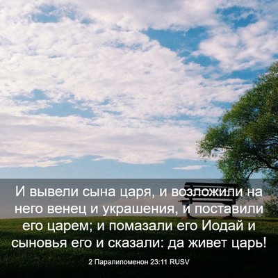 Picture 03 - 2 Паралипоменон 23:11 RUSV - И вывели сына царя, и - Bible Verse Picture