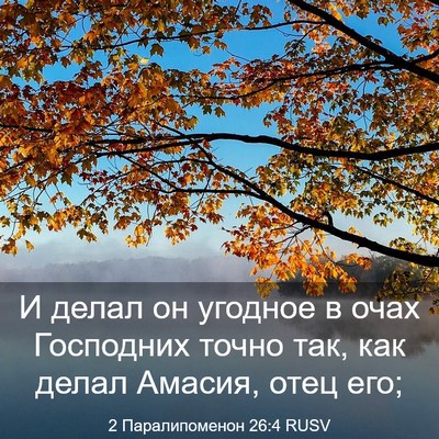 Picture 03 - 2 Паралипоменон 26:4 RUSV - И делал он угодное в очах - Bible Verse Picture