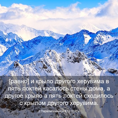 Picture 03 - 2 Паралипоменон 3:12 RUSV - [равно] и крыло другого - Bible Verse Picture