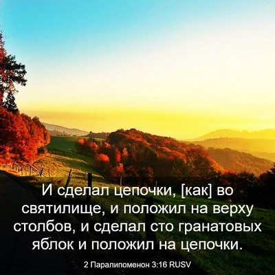 Picture 03 - 2 Паралипоменон 3:16 RUSV - И сделал цепочки, [как] во - Bible Verse Picture