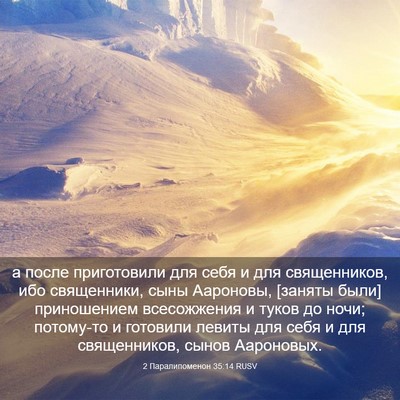 Picture 03 - 2 Паралипоменон 35:14 RUSV - а после приготовили для - Bible Verse Picture