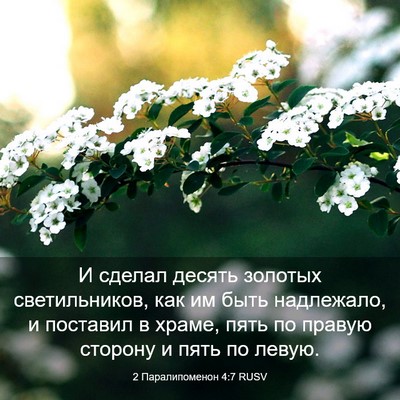 Picture 03 - 2 Паралипоменон 4:7 RUSV - И сделал десять золотых - Bible Verse Picture