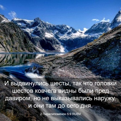Picture 03 - 2 Паралипоменон 5:9 RUSV - И выдвинулись шесты, так - Bible Verse Picture