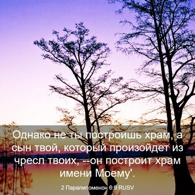 Picture 03 - 2 Паралипоменон 6:9 RUSV - Однако не ты построишь - Bible Verse Picture