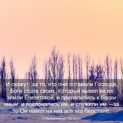 Picture 03 - 2 Паралипоменон 7:22 RUSV - И скажут: за то, что они - Bible Verse Picture