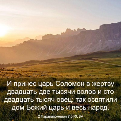 Picture 03 - 2 Паралипоменон 7:5 RUSV - И принес царь Соломон в - Bible Verse Picture
