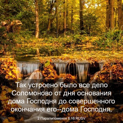Picture 03 - 2 Паралипоменон 8:16 RUSV - Так устроено было все дело - Bible Verse Picture