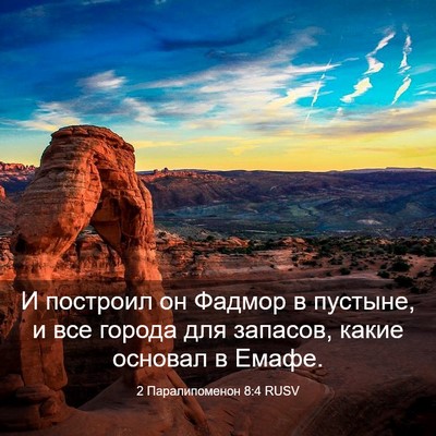 Picture 03 - 2 Паралипоменон 8:4 RUSV - И построил он Фадмор в - Bible Verse Picture