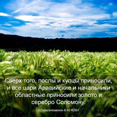 Picture 03 - 2 Паралипоменон 9:14 RUSV - Сверх того, послы и купцы - Bible Verse Picture