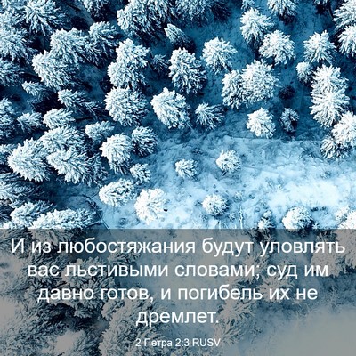 Picture 03 - 2 Петра 2:3 RUSV - И из любостяжания будут - Bible Verse Picture
