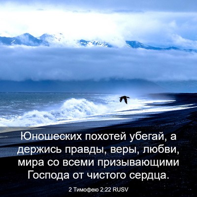 Picture 03 - 2 Тимофею 2:22 RUSV - Юношеских похотей убегай, - Bible Verse Picture