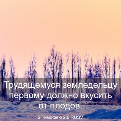Picture 03 - 2 Тимофею 2:6 RUSV - Трудящемуся земледельцу - Bible Verse Picture