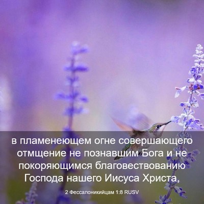 Picture 03 - 2 Фессалоникийцам 1:8 RUSV - в пламенеющем огне - Bible Verse Picture