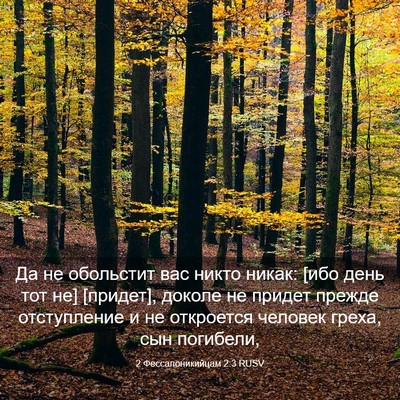 Picture 03 - 2 Фессалоникийцам 2:3 RUSV - Да не обольстит вас никто - Bible Verse Picture