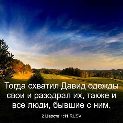 Picture 03 - 2 Царств 1:11 RUSV - Тогда схватил Давид одежды - Bible Verse Picture