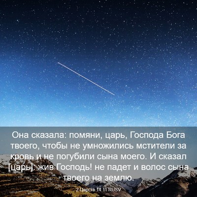 Picture 03 - 2 Царств 14:11 RUSV - Она сказала: помяни, царь, - Bible Verse Picture