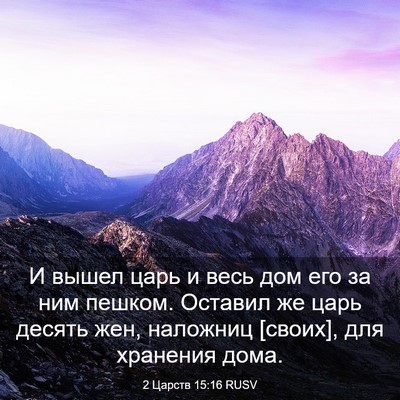 Picture 03 - 2 Царств 15:16 RUSV - И вышел царь и весь дом его - Bible Verse Picture