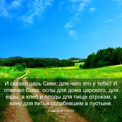 Picture 03 - 2 Царств 16:2 RUSV - И сказал царь Сиве: для - Bible Verse Picture