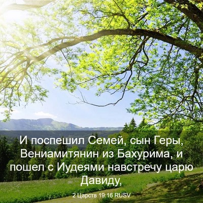 Picture 03 - 2 Царств 19:16 RUSV - И поспешил Семей, сын Геры, - Bible Verse Picture