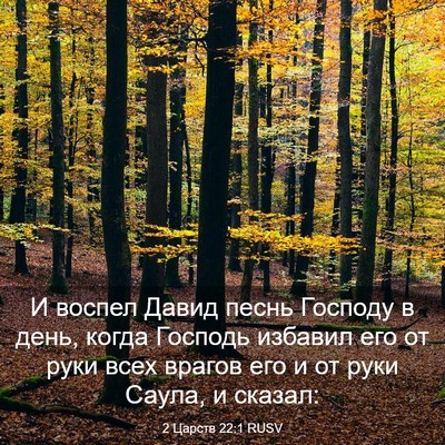 Picture 03 - 2 Царств 22:1 RUSV - И воспел Давид песнь - Bible Verse Picture