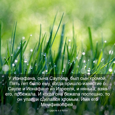 Picture 03 - 2 Царств 4:4 RUSV - У Ионафана, сына Саулова, - Bible Verse Picture