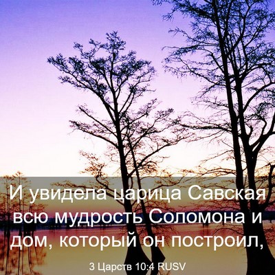 Picture 03 - 3 Царств 10:4 RUSV - И увидела царица Савская - Bible Verse Picture