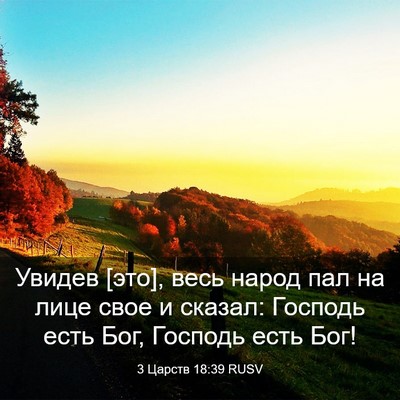 Picture 03 - 3 Царств 18:39 RUSV - Увидев [это], весь народ пал - Bible Verse Picture