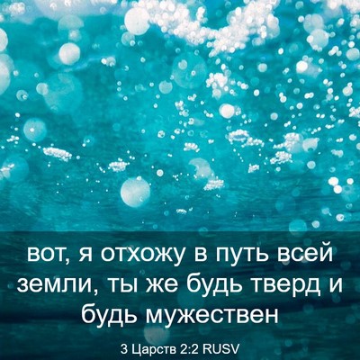 Picture 03 - 3 Царств 2:2 RUSV - вот, я отхожу в путь всей - Bible Verse Picture