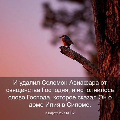 Picture 03 - 3 Царств 2:27 RUSV - И удалил Соломон Авиафара - Bible Verse Picture