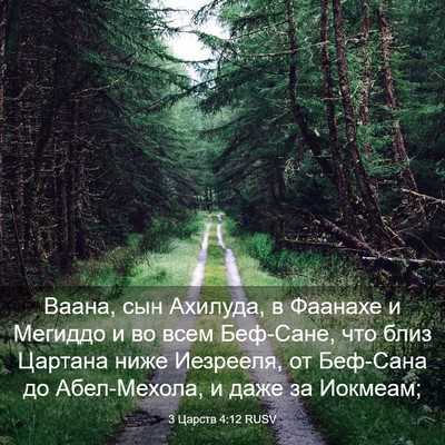 Picture 03 - 3 Царств 4:12 RUSV - Ваана, сын Ахилуда, в - Bible Verse Picture