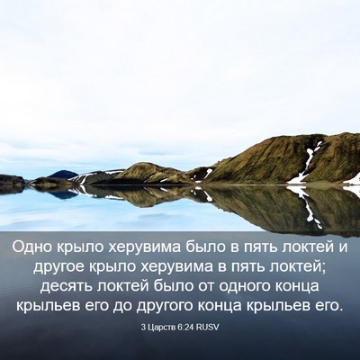 Picture 03 - 3 Царств 6:24 RUSV - Одно крыло херувима было в - Bible Verse Picture