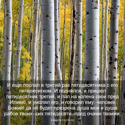 Picture 03 - 4 Царств 1:13 RUSV - И еще послал в третий раз - Bible Verse Picture