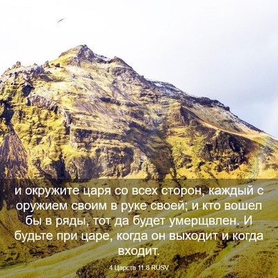 Picture 03 - 4 Царств 11:8 RUSV - и окружите царя со всех - Bible Verse Picture