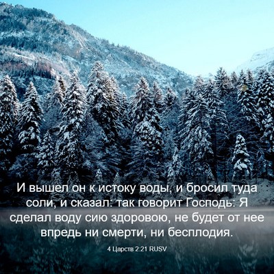Picture 03 - 4 Царств 2:21 RUSV - И вышел он к истоку воды, и - Bible Verse Picture