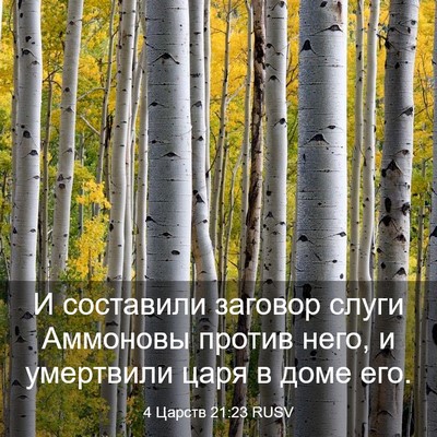 Picture 03 - 4 Царств 21:23 RUSV - И составили заговор слуги - Bible Verse Picture